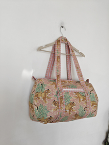 Bolsa de Lona Acolchada Ligera con Estampado de Leopardo de Algodón Shree Balajee, Cierre de Cremallera, Correas Ajustables, Gran Capacidad - Product Image 4