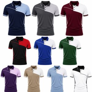 T-shirt décontracté pour homme en maille unie à manches courtes, polyester/coton, respirant, séchage rapide, logo avant, design rouge et noir, ODM - Product Image 6
