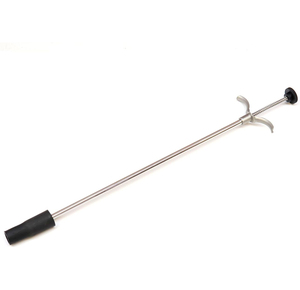 Pistola aplicadora de bolus recta con copa de goma suave negra de 18 x 64 mm para ovejas y cabras, de acero inoxidable de 22 pulgadas de largo, para ganado. - Product Image 1