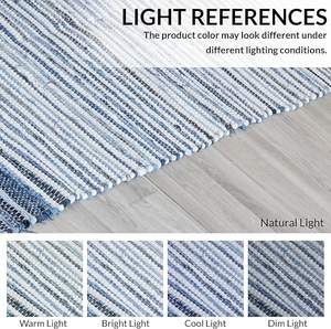 Tapis tressé artisanal en chindi recyclé, tapis de sol coloré, tapis de porte écologique, décoration de sol, Inde - Product Image 4