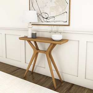 Mesa Consola de Hierro de Estilo Moderno de Mediados de Siglo, Diseño de Patas Cruzadas, Espejo Convertible, Muebles para Entrada de Hotel - Product Image 2
