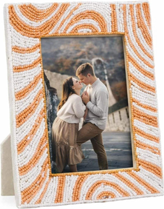 Handmade Beaded MDF Photo <b>Frame</b> for <b>Wall</b>/Tabletop | Waterproof Vintage Modern Rustic Style | Customizable Color & Size - Product Image 1
