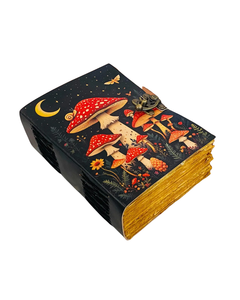 <b>Mushroom</b> Leather Grimoire Journal Handmade Vintage Fantasy Notebook <b>Book</b> of Shadows Rustic Writing Diary for Nature Lovers - Product Image 2