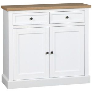 Mobile da Cucina Moderno Bianco in Legno Massello con Pannello in MDF Stile Legno - Product Image 4
