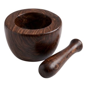 Premium Natural Wooden Mortar and Pestle Set, Durable Spice <b>Grinder</b> and <b>Herb</b> Crusher Kitchen Tool Mortar & Pestle Grinding Bowl - Product Image 6