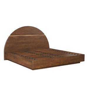 Base de Cama Minimalista Moderna de Madera Maciza Estilo Asiático con Cabecero Arqueado de Lujo, Juego de Dormitorio King Size con Mesitas de Noche, Fabricado en Indonesia - Product Image 2