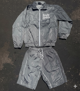 Rexfit Sports Windproof Lightweight Nylon Sweatsuit <b>Jacket</b> and Pants Set Windbreaker <b>Short</b> Tracksuit Set Tracksuit Set Wholesale - Product Image 1