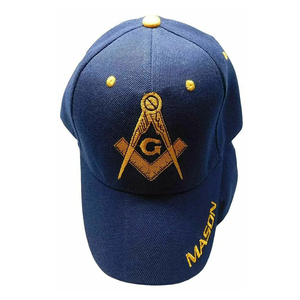 Casquette Maçonnique Homme Broderie 3D en Relief Compas et Équerre Style Trucker Dos en Maille Profil Élevé Avant en Mousse Réglable Service OEM ODM - Product Image 2