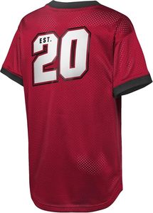 Maillot de sport en maille rouge des San Francisco 49ers à manches courtes, broderie personnalisée, polyester, séchage rapide, Thopson International - Product Image 6