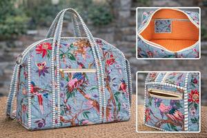 Sac de voyage en coton fait main, imprimé bohème, grand format, style vintage, pour femme, idéal pour le sport, la gym, les week-ends et comme cadeau de vacances - Product Image 2