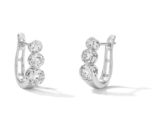 <b>Hoops</b> Earrings Diamond Earrings Gold and <b>Silver</b> Earrings Lab Grown Diamonds Earrings <b>Hoops</b> Fine Jewelry for Women - Product Image 1