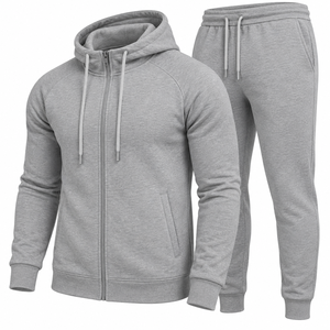 Ensemble de survêtement pour homme avec veste à capuche zippée et pantalon de jogging, 2 pièces, vêtements de sport décontractés, vente en gros - Product Image 5