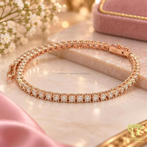 Elegante Pulsera de Tenis con Piedras y Engaste de Eslabones Abiertos, Acabado en Tono Oro Rosa, Joyería de Destaque para Distribuidores - Product Image 3
