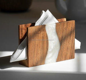 Décoration classique pour salle de bain, salle à manger et chambre d'amis, boîte à mouchoirs en bois naturel de luxe avec incrustation de nacre - Product Image 5