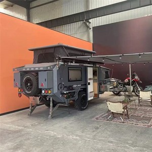Modern Lightweight 4x4 Camper Travel Trailer RV Mobile Home with <b>Kitchen</b> and Sleeping Space for 2 Person Touring Unit Use - Product Image 5