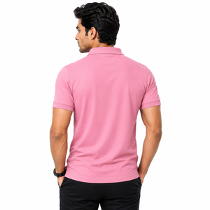 Polo rose personnalisé en gros |   Polo d'entreprise en polyester OEM ODM |   Polo de golf avec logo brodé pour le travail - Product Image 4