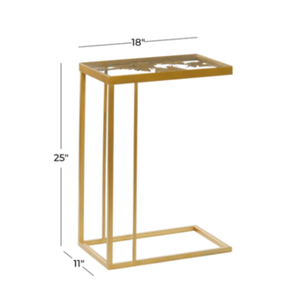 Tables basses et d'appoint de luxe au design abstrait, avec base en aluminium moulé finition laiton antique et plateau en marbre noir - Product Image 4