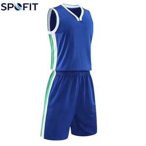 Uniforme de Baloncesto Personalizado al por Mayor Unisex, Transpirable, con Cuello en V, Doble Correa, Secado Rápido, Ligero, Conjunto de Camiseta y Pantalones Cortos - Product Image 1