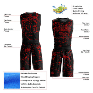 Maillot de basket-ball unisexe personnalisé, taille plus, uniformes en twill, polyester respirant à séchage rapide, imprimé par sublimation, pour adultes - Product Image 2