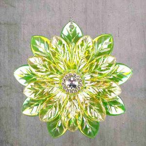 Adorno de Flores Acrílicas Iridiscentes Transparentes en Colores Fucsia, Amarillo Dorado, Naranja, Morado y Verde para Decoración de Navidad, Año Nuevo y Primavera - Product Image 3