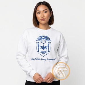Sudadera de Forro Polar Bordada con Cuello Redondo y Corte Regular para Mujer, Personalizada al por Mayor, de la Hermandad Zeta Phi Beta, GREEK TREASURES - Product Image 3