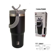 Termo de Viaje Portátil de Acero Inoxidable de 750 ml, Diseño Minimalista, con Asa, en Caja de Color