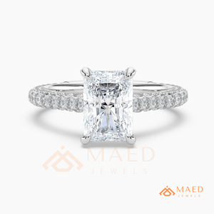 925 Sterling <b>Silver</b> Emerald Cut Moissanite Engagement <b>Ring</b> Hidden Halo Bridal Jewelry Gift Women USA Trend - Product Image 5