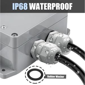 Ojal de alambre de nailon gris impermeable IP68, Conector de prensaestopas de plástico, empuñadura de cable PPGG42 para uso en exteriores - Product Image 5