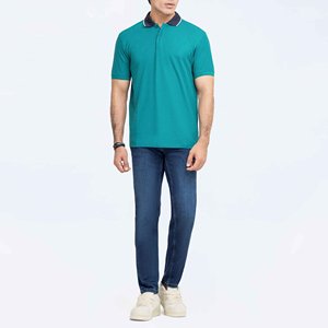 Polo homme neuf en gros, T-shirt personnalisé avec logo pour hommes, usine OEM, polo en coton anti-rétrécissement de haute qualité - Product Image 2