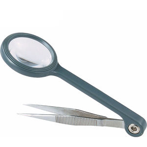 Pinzas Splinter con Lupa 4x-10x, Punta Recta, Mango Cómodo, Diseño Moderno, Acero Inoxidable de Grado Quirúrgico para Cejas - Product Image 3