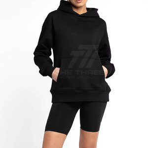 Conjunto de Sudadera con Capucha y Pantalones Cortos para Mujer, Transpirable, de Invierno, de Alta Calidad, con Logotipo Personalizado, al por Mayor - Product Image 5