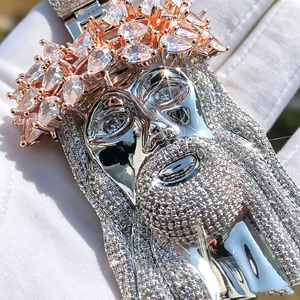 Hip Hop Iced Jesus Pendant Necklace Brass <b>Rope</b> <b>Chain</b> Zircon Christian Cross Jewelry for Men Women - Product Image 5