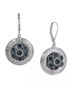 Orecchini pendenti rotondi in cristallo color argento |   2028 - Product Image 1