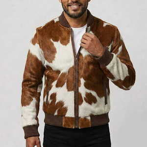 All Sizes Custom Made Outdoor Fashionable <b>Men</b> Cowhide <b>Leather</b> <b>Jackets</b> Top Selling Hair on <b>Leather</b> <b>Jackets</b> - Product Image 1