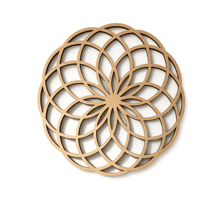Moderna Decoración de Pared de Madera con Diseño Geométrico de Loto Cortado con Láser para Sala de Estar, Dormitorio, Estudio de Yoga y Sala de Meditación |   Hecho a Mano de Primera Calidad - Product Image 1