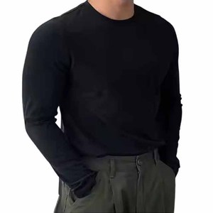 T-shirts de sport pour homme à manches longues, haute qualité, 100% coton, séchage rapide, style décontracté, couleur unie, t-shirt de haute qualité - Product Image 1