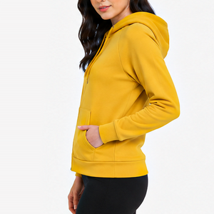 Sweat-shirts à capuche zippés de performance supérieure pour femmes, taille standard, respirants, sportifs, athlétiques, pour la gym et la course, avec logo personnalisé - Product Image 6