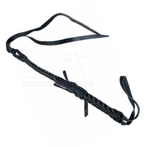 Fouet d'équitation avec manche durable et attache en cuir, fouet de compétition pour le dressage et le saut d'obstacles en cuir PU - Product Image 6