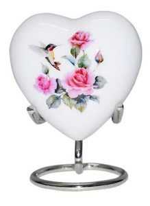 Sophisticated <b>Aluminum</b> Heart Shape Funeral Keepsake Urn Memorial Ash <b>Container</b> Crafted With Elegant Fine Texture - Product Image 2