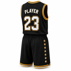 Conjunto de Camiseta de Baloncesto sin Mangas y Pantalones Cortos de Poliéster Premium Personalizado con Logotipo Impreso por Transferencia Térmica, Antibacterial, Unisex - Product Image 5