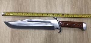Cuchillo para exteriores con hoja de acero D2, mango de madera y funda de cuero, cuchillo personalizado - Product Image 3