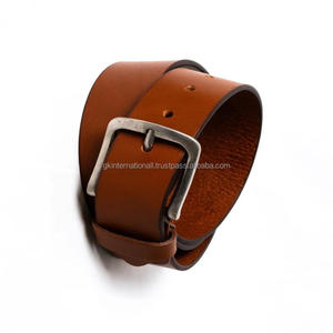 Ceintures et accessoires pour hommes, style vintage décontracté, en cuir véritable, boucle à ardillon, fabrication indienne. - Product Image 1