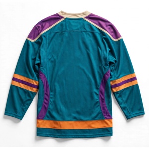 เสื้อฮอกกี้น้ำแข็งผู้ชาย สีตามสั่ง โลโก้ด้านหน้า โพลีเอสเตอร์ แขนยาว ผ้าตาข่าย คอวี ระบายอากาศ ซับเหงื่อ แขนยาวเต็มตัว สำหรับเล่นกีฬา - Product Image 2