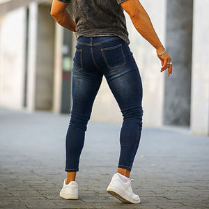 Jeans Skinny Homme OEM Style Motard Nouveau Design Déchiré Blanc Foncé Clair Délavé Coloré en Stock pour Dropshipping - Product Image 6