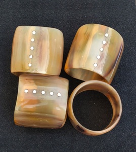 2026 Hot Selling Horn Napkin Ring Holder For Dinnerware Tableware Home Decor household Item Buffalo Horn Napkin Ring <b>Tissue</b> Use - Product Image 2