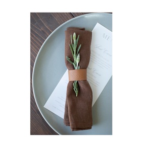 Personalized Leather Napkin Ring <b>For</b> <b>Dining</b> <b>Table</b> Custom Engraved Napkin Holder <b>For</b> Wedding And Party Decor - Product Image 4