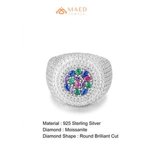 925 Sterling <b>Silver</b> Baguette Cut Moissanite Men's Hip Hop Iced Out Prong Set Rose Gold/Gold/<b>Silver</b> Plated Luxury <b>Statement</b> <b>Ring</b> - Product Image 6
