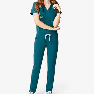 Factory Custom Logo Scrub Jumpsuit Women <b>Sets</b> Nurse <b>Doctor</b> Uniform Stretch Scrubs <b>Sets</b> for Women - Product Image 2