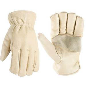Gants de sécurité en cuir, longueur poignet, respirants, non doublés, style uni, pour utilisation en extérieur au printemps et en automne - Product Image 1
