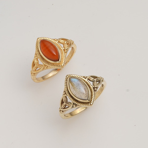 Natural <b>Labradorite</b> Marquise Brass <b>Ring</b> Modern Celtic Filigree Shopping Handmade Elegant Jewelry for Women - Product Image 2